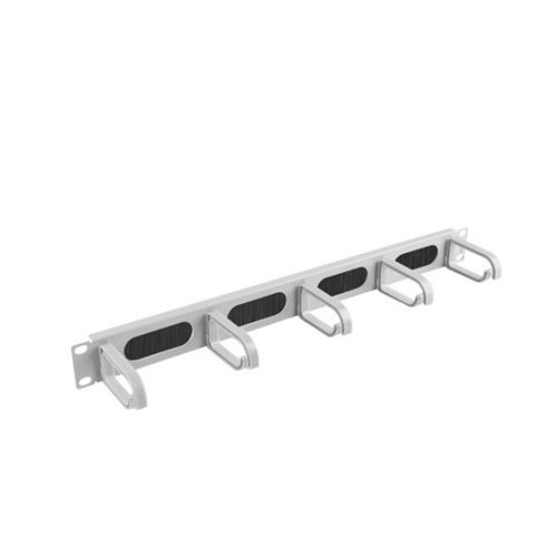 Lanberg 19" 1U Ringpanel mit Kammführung, 5 Ringe, Grau