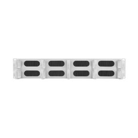   Lanberg 19" 2U Ringpanel mit Kabeldurchführung, 10 Ringe, Grau