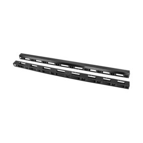   Lanberg Vertikaler Kabelkanal 42U 19" freistehender Schrank 2 Stück, schwarz