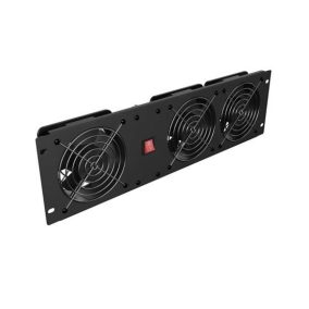   Lanberg 19" 3U vertikales Lüfterpanel, 3x Lüfter, 230V, Schwarz
