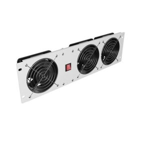   Lanberg 19" 3U vertikales Lüfterpanel, 3x Lüfter, 230V, grau