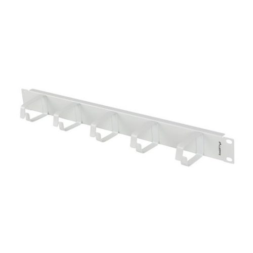 Lanberg 19" 1U Ring Cable Management Panel, 5 Metal Rings, Grau