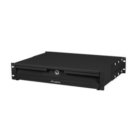   Lanberg 19" Schublade 2U/483x360mm 90kg maximale Belastbarkeit, 4-Punkt-Montage, Schwarz