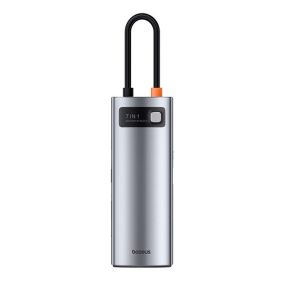 Baseus Metal Glanz 7-Port USB Typ-C HUB Dockingstation, Grau