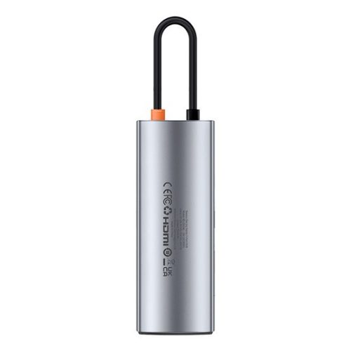 Baseus Metal Glanz 7-Port USB Typ-C HUB Dockingstation, Grau