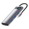 Baseus Metal Glanz 7-Port USB Typ-C HUB Dockingstation, Grau