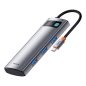 Baseus Metal Glanz 7-Port USB Typ-C HUB Dockingstation, Grau