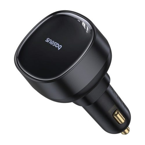 Baseus Enjoyment Pro Auto-Schnellladegerät 55W, USB Typ-A + iPhone Automatisches Einziehkabel, Schwarz