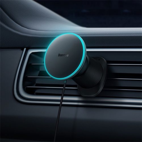 Baseus CW01 Magnetische Auto-Lüftungshalterung, kabelloses Autotelefonladegerät und -halter, 15W, schwarz