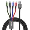 Baseus Rapid 4-in-1 USB Typ-C – iPhone+2×USB Typ-C+Micro USB, 3.5A Schnelllade-Datenkabel, 1,2m, schwarz