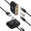 Baseus Square Round 4-in-1 USB Typ-A HUB Dockingstation, 1 m, Schwarz