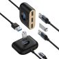   Baseus Square Round 4-in-1 USB Typ-A HUB Dockingstation, 1 m, Schwarz