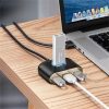 Baseus Square Round 4-in-1 USB Typ-A HUB Dockingstation, 1 m, Schwarz