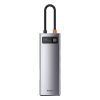 Baseus Metal Gleam 8-in-1 USB Type-C HUB Dockingstation, Grau