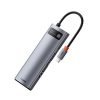 Baseus Metal Gleam 8-in-1 USB Type-C HUB Dockingstation, Grau