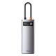 Baseus Metal Gleam 6-in-1 USB Type-C HUB Dockingstation, grau