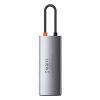 Baseus Metal Gleam 6-in-1 USB Type-C HUB Dockingstation, grau