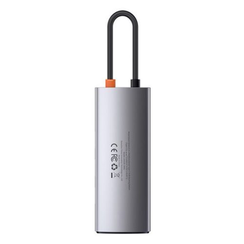 Baseus Metal Gleam 6-in-1 USB Type-C HUB Dockingstation, grau