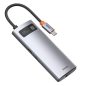   Baseus Metal Gleam 6-in-1 USB Type-C HUB Dockingstation, grau