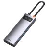 Baseus Metal Gleam 6-in-1 USB Type-C HUB Dockingstation, grau