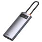   Baseus Metal Gleam 6-in-1 USB Type-C HUB Dockingstation, grau