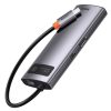 Baseus Metal Gleam 6-in-1 USB Type-C HUB Dockingstation, grau
