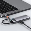 Baseus Metal Gleam 6-in-1 USB Type-C HUB Dockingstation, grau