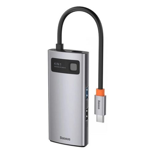 Baseus Metal Glanz 4-in-1 USB Typ-C HUB Dockingstation, grau