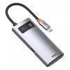 Baseus Metal Glanz 4-in-1 USB Typ-C HUB Dockingstation, grau