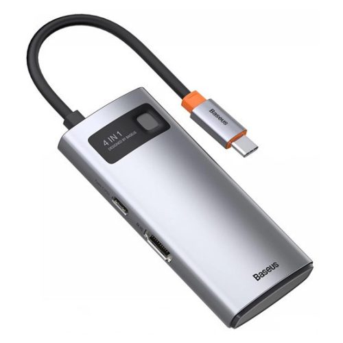 Baseus Metal Glanz 4-in-1 USB Typ-C HUB Dockingstation, grau