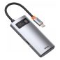 Baseus Metal Glanz 4-in-1 USB Typ-C HUB Dockingstation, grau