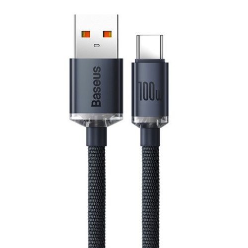 Baseus Crystal Shine USB Typ-A – USB Typ-C, 100W Schnelllade-Datenkabel, 1,2 m, Schwarz
