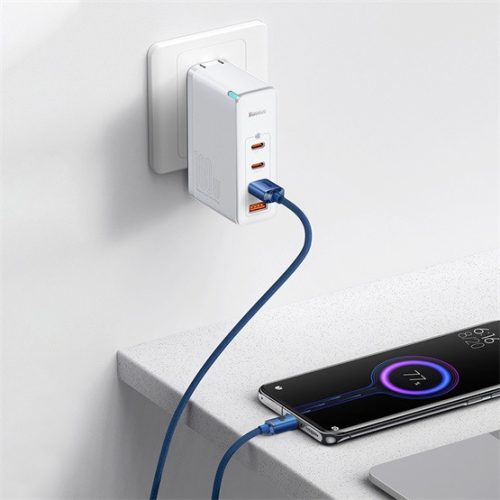Baseus Crystal Shine USB Typ-A – USB Typ-C, 100W Schnelllade-Datenkabel, 1,2 m, blau