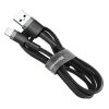 Baseus Cafule USB Type-A - iPhone, 2.4A Schnelllade-Datenkabel, 1m, Schwarz/Grau