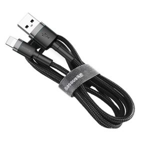   Baseus Cafule USB Type-A - iPhone, 2.4A Schnelllade-Datenkabel, 1m, Schwarz/Grau