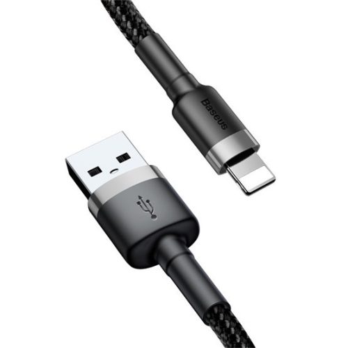 Baseus Cafule USB Type-A - iPhone, 2.4A Schnelllade-Datenkabel, 1m, Schwarz/Grau