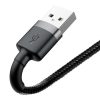 Baseus Cafule USB Type-A - iPhone, 2.4A Schnelllade-Datenkabel, 1m, Schwarz/Grau