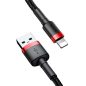   Baseus Cafule USB Type-A – iPhone, 1.5A Ladekabel, 2m, schwarz/rot