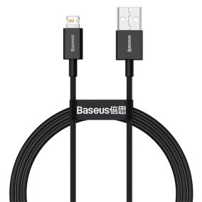   Baseus Superior USB Typ-A – iPhone, 2,4A Schnelllade-Datenkabel, 1m, Schwarz