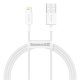 Baseus Superior USB Typ-A - iPhone, 2.4A Schnelllade-Datenkabel, 1m, weiß