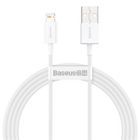   Baseus Superior USB Typ-A – iPhone, 2,4A Schnelllade-Datenkabel, 1,5m, weiß