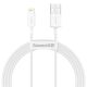 Baseus Superior USB Typ-A – iPhone, 2,4A Schnelllade-Datenkabel, 1,5m, weiß