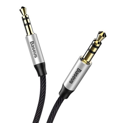 Baseus Yiven M30 3,5 mm Klinkenstecker Stereo-Audiokabel, 1 m, Schwarz/Silber