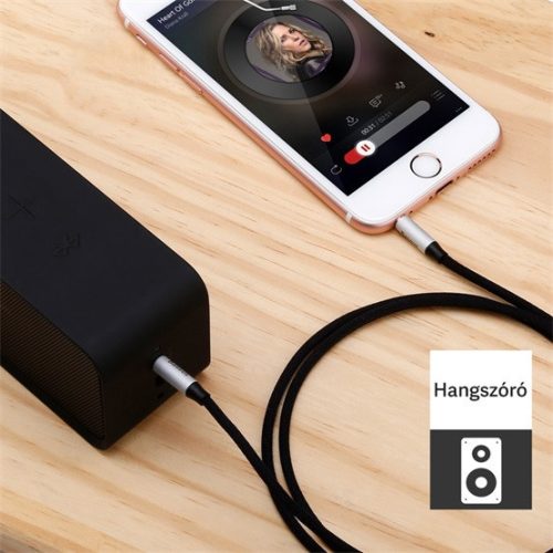 Baseus Yiven M30 3,5 mm Klinkenstecker Stereo-Audiokabel, 1 m, Schwarz/Silber