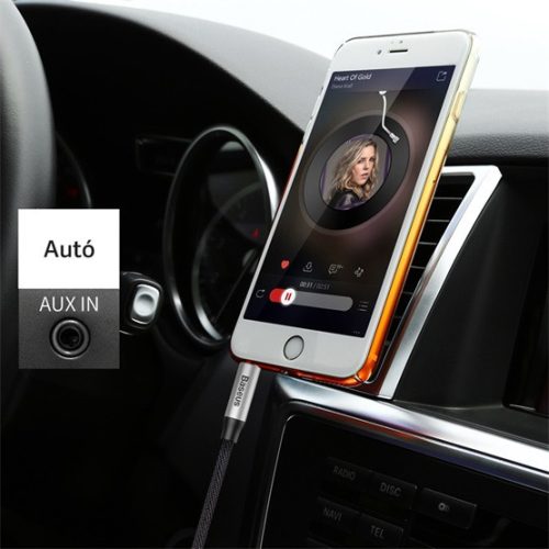 Baseus Yiven M30 3,5 mm Klinkenstecker Stereo-Audiokabel, 1,5 m, Schwarz/Silber