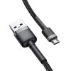 Baseus Cafule USB Typ-A - Micro USB, 12W Schnelllade-Datenkabel, 1m, Schwarz/Grau
