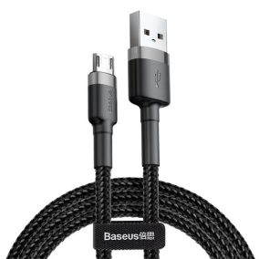   Baseus Cafule USB Typ-A – Micro USB, 7,5W Ladekabel, 2m, Schwarz/Grau