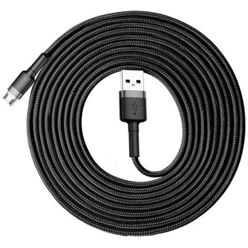 Baseus Cafule USB Typ-A - Micro USB, 10W Ladekabel, 3m, Schwarz/Grau