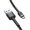 Baseus Cafule USB Typ-A - Micro USB, 10W Ladekabel, 3m, Schwarz/Grau