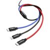 Baseus Drei Primärfarben 3-in-1 USB Typ-A – iPhone+USB Typ-C+Micro USB, 3.5A Schnelllade-Datenkabel, 1.2m, schwarz